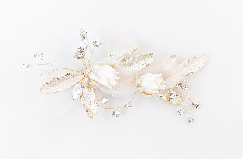 ivory knot-wedding hair accessories-bridal hair clip-gail