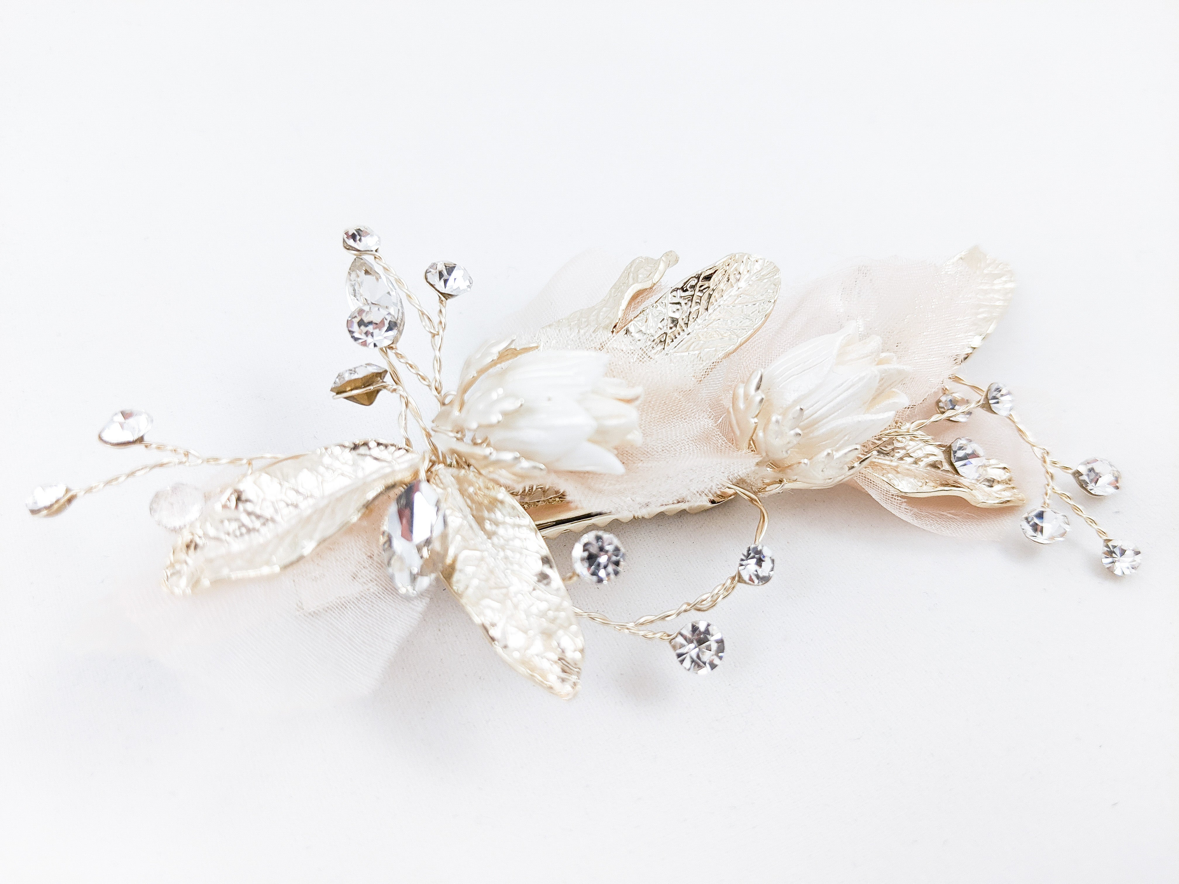 ivory knot-wedding hair accessories-bridal hair clip-gail