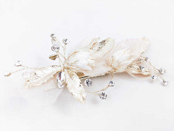 ivory knot-wedding hair accessories-bridal hair clip-gail