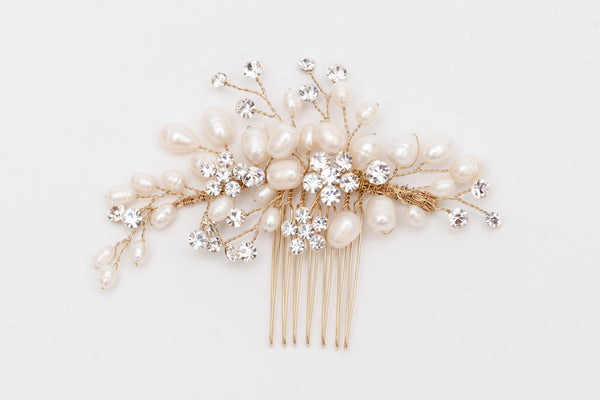 ivory knot-bridal hair pieces-wedding hair combs-kate