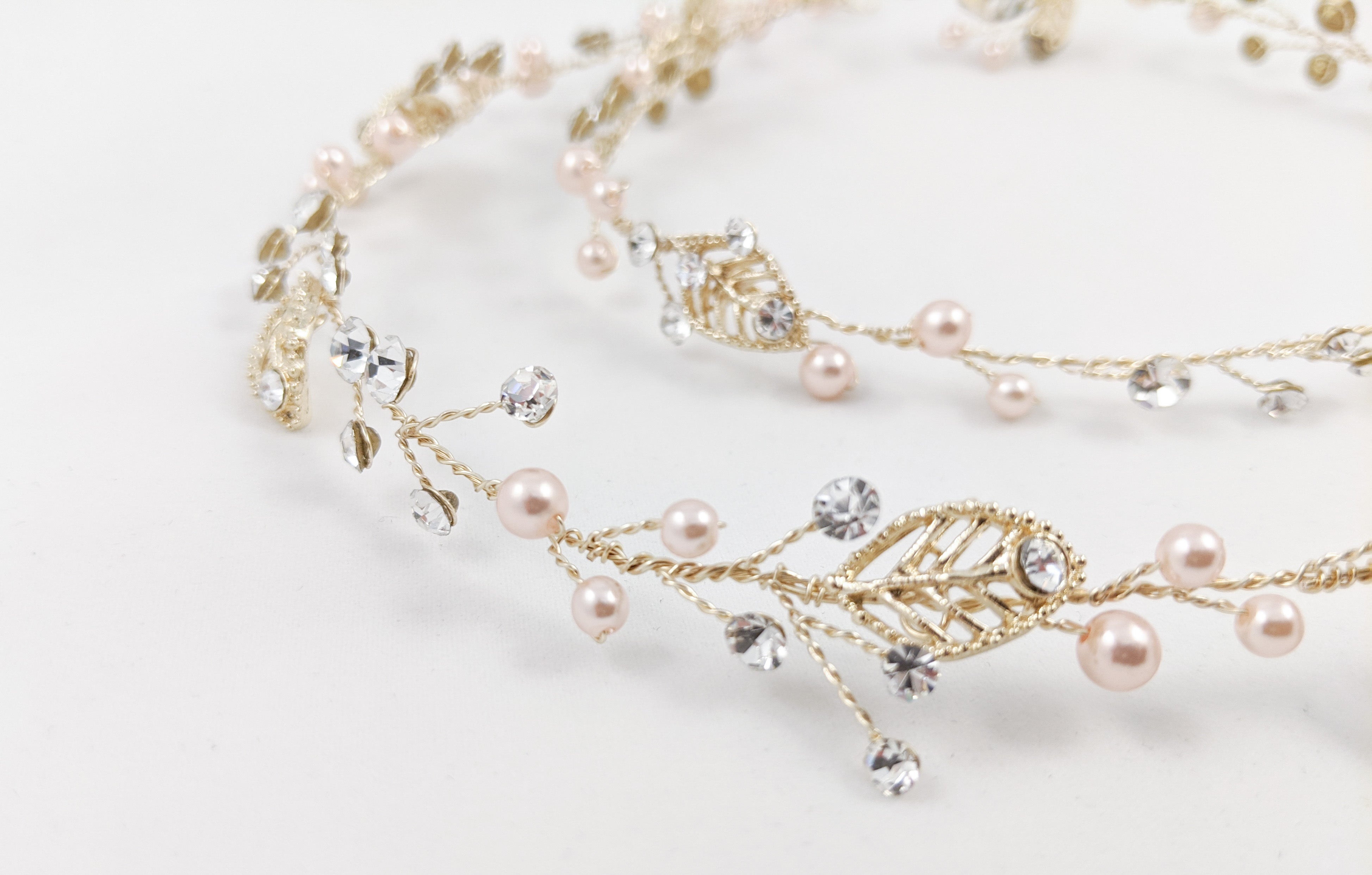 ivory knot-wedding accessories-bridal hair vines-petra-pearls