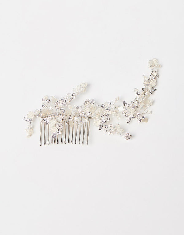 ivory knot-bridal accessories-wedding hair comb-mel