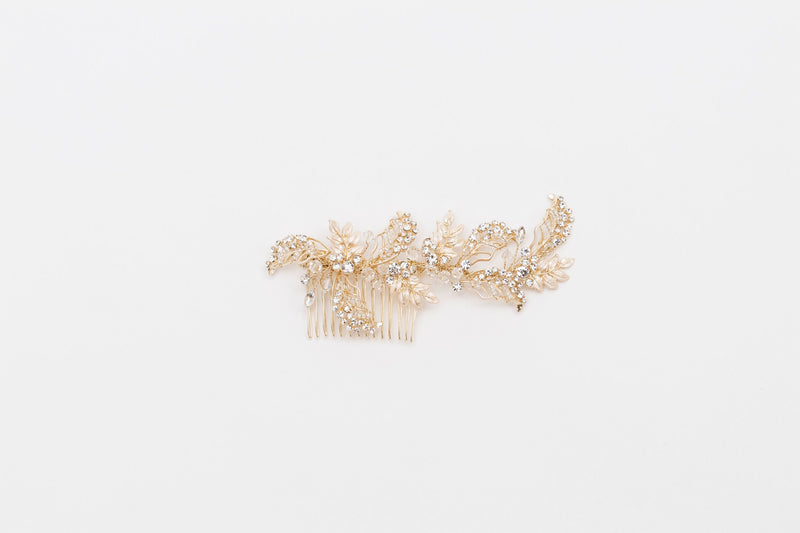 ivory knot-bridal hair combs-belle gold
