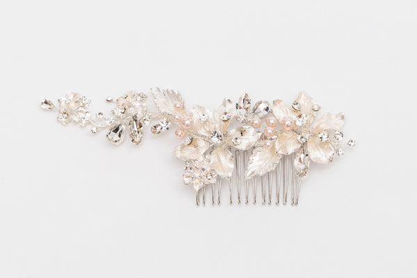 ivory knot-wedding hair comb-charlotte