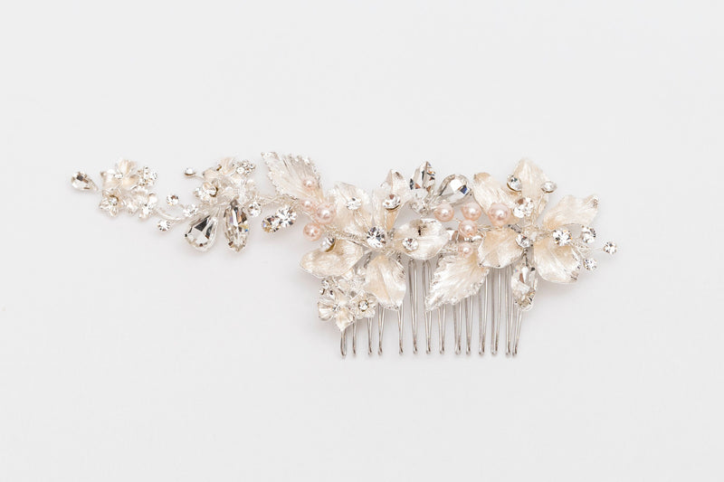 ivory knot-wedding hair comb-charlotte