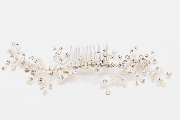 ivory knot-bridal hair accessories-wedding hair comb-megan